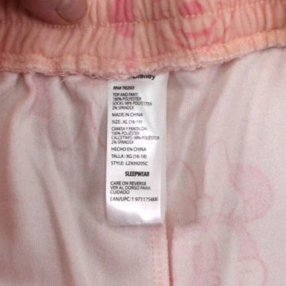 Disney 100 Minnie Mouse Womens Pajama Set Long Sleeve Fleece Pink Size XL(16/18) - Picture 10 of 12